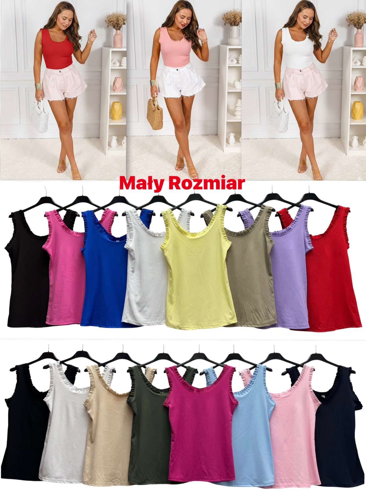 Bluzki Damskie  WŁOSKA  , Size uni, paczka  6szt ,mix kolor