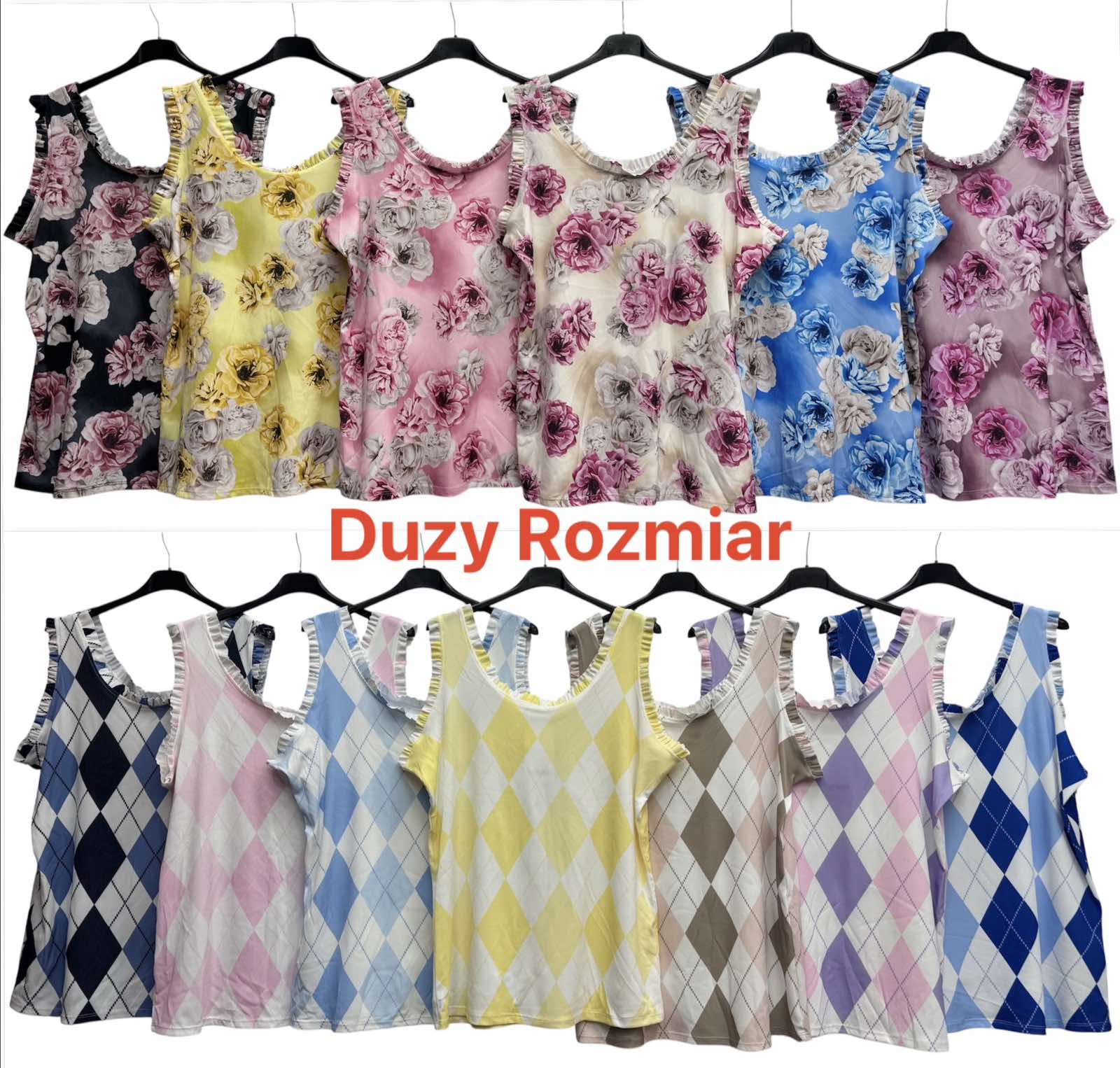 Bluzki Damskie  WŁOSKA  , Size uni, paczka  6szt ,mix kolor