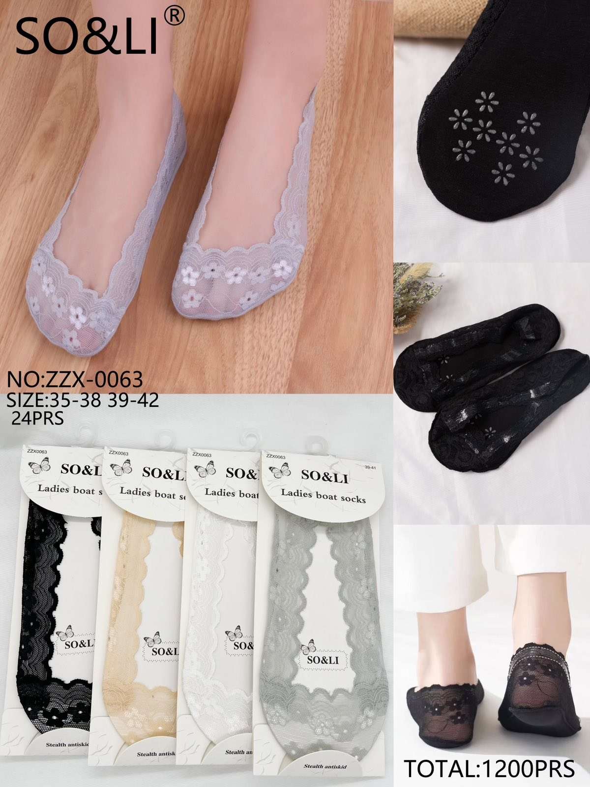 stopki damskie.size: 35-42, (24par/paczka)