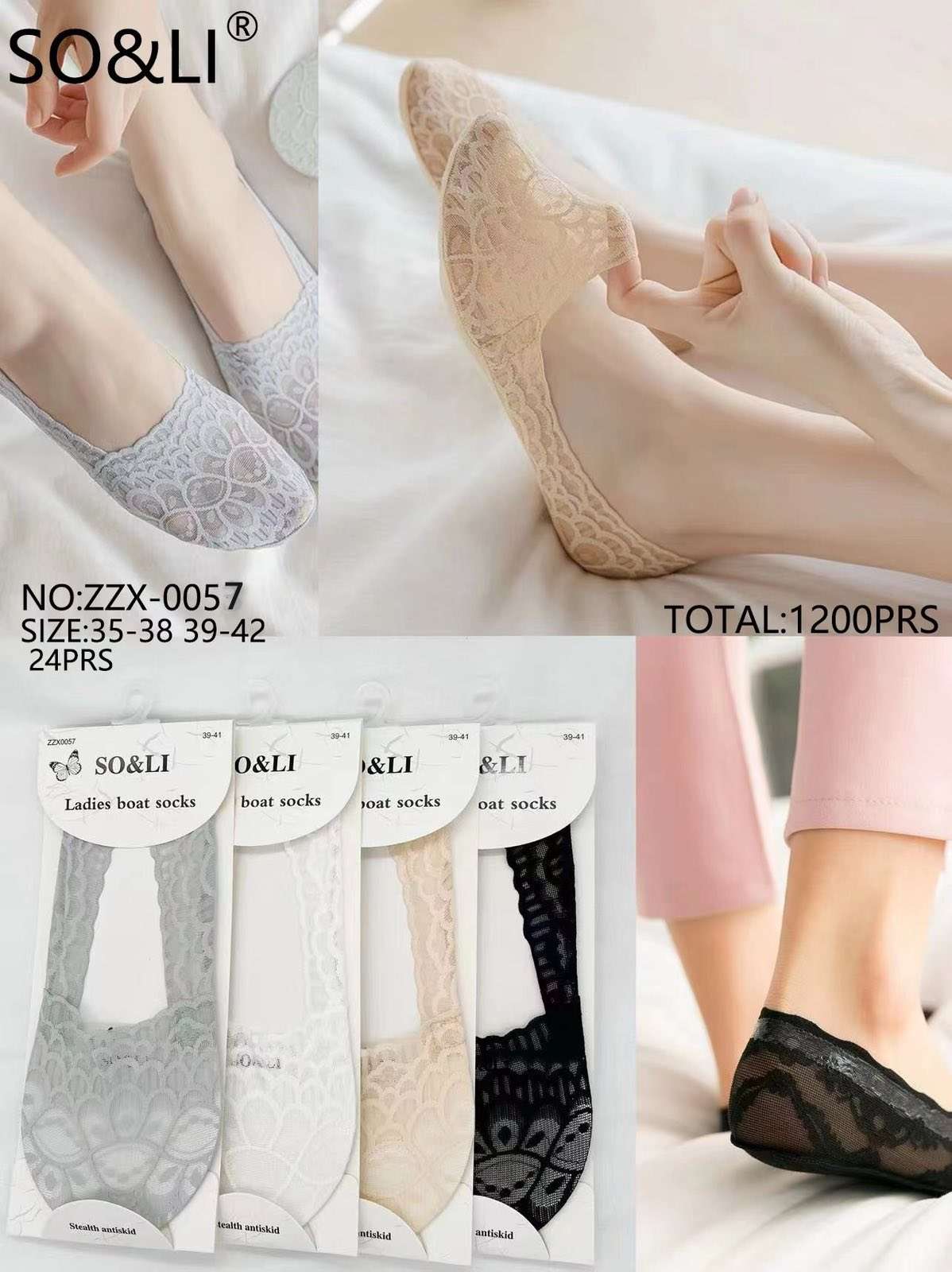 stopki damskie.size: 35-42, (24par/paczka)