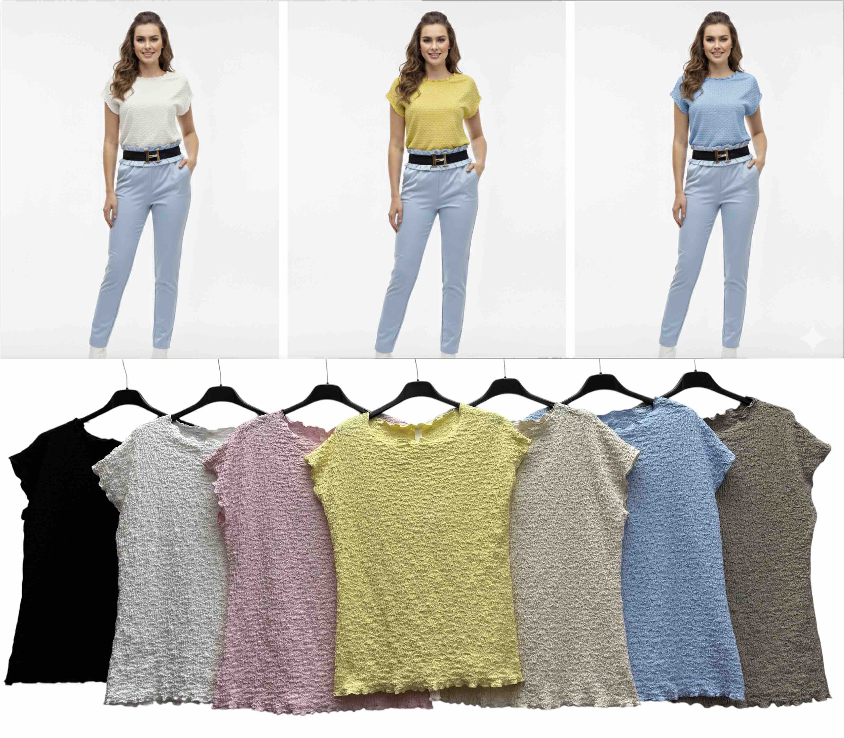 Bluzki Damskie  WŁOSKA  , Size uni, paczka  6szt ,mix kolor