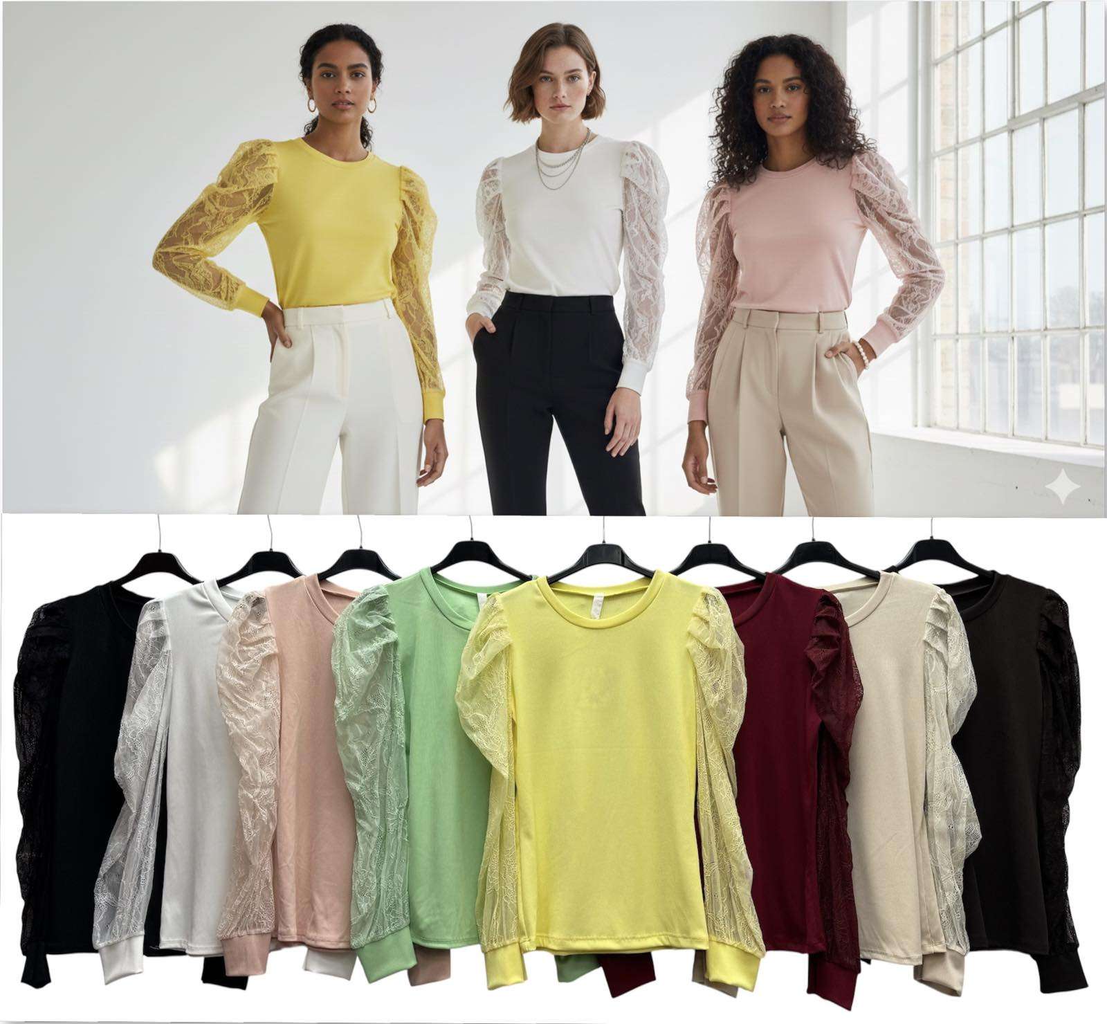 Bluzki Damskie  WŁOSKA  , Size uni, paczka  6szt ,mix kolor