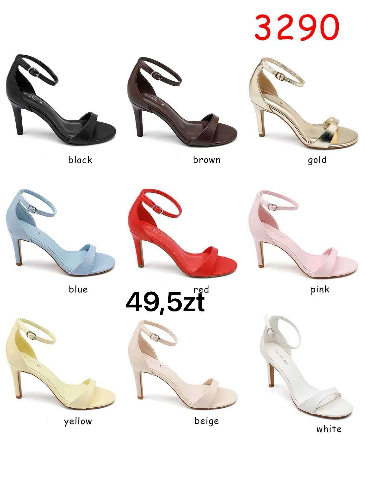 Sandały na Obcasie Damskie (36-41, 12par)