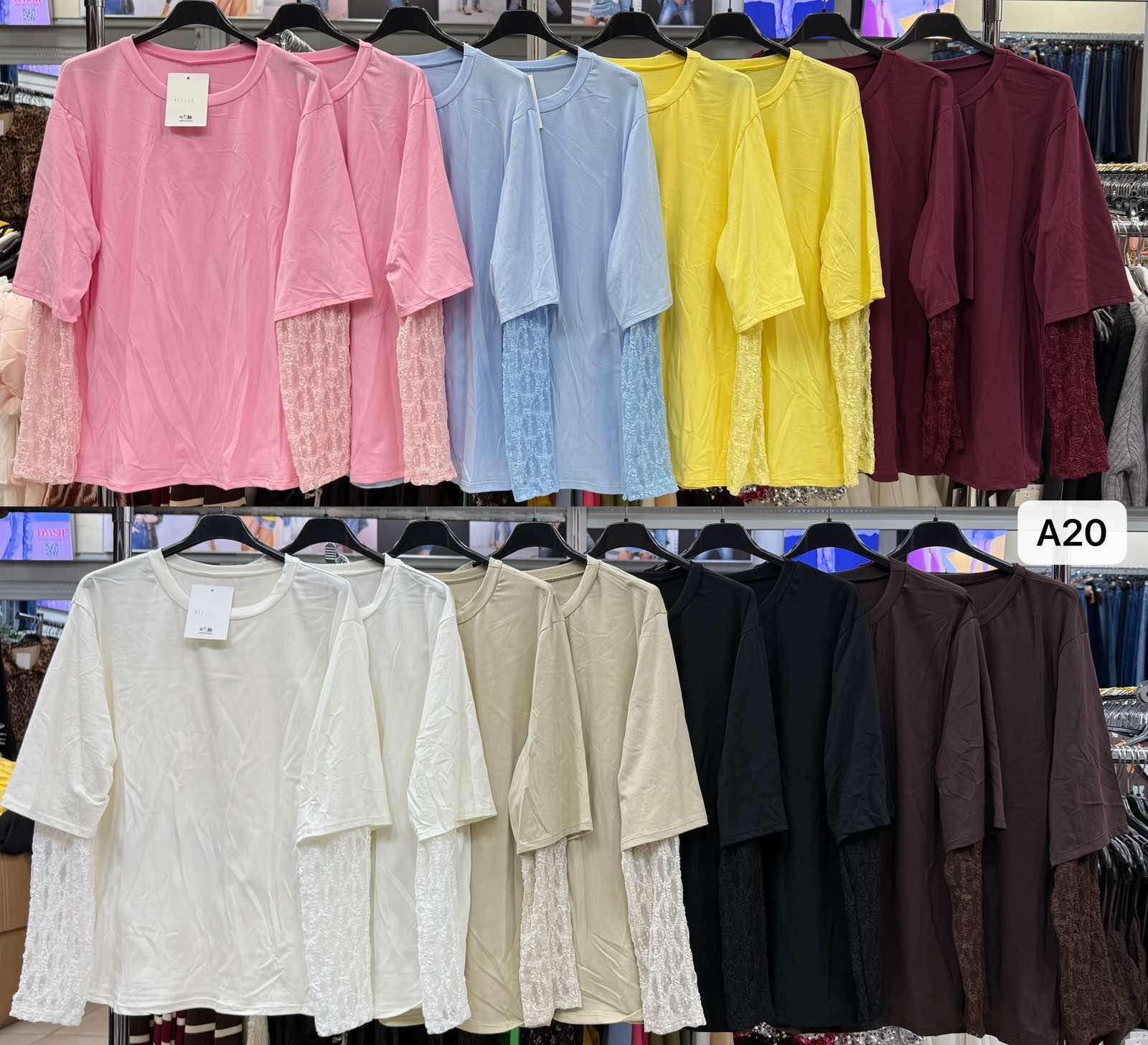 Bluzki Damskie  , Size uni, paczka  6szt ,mix kolor