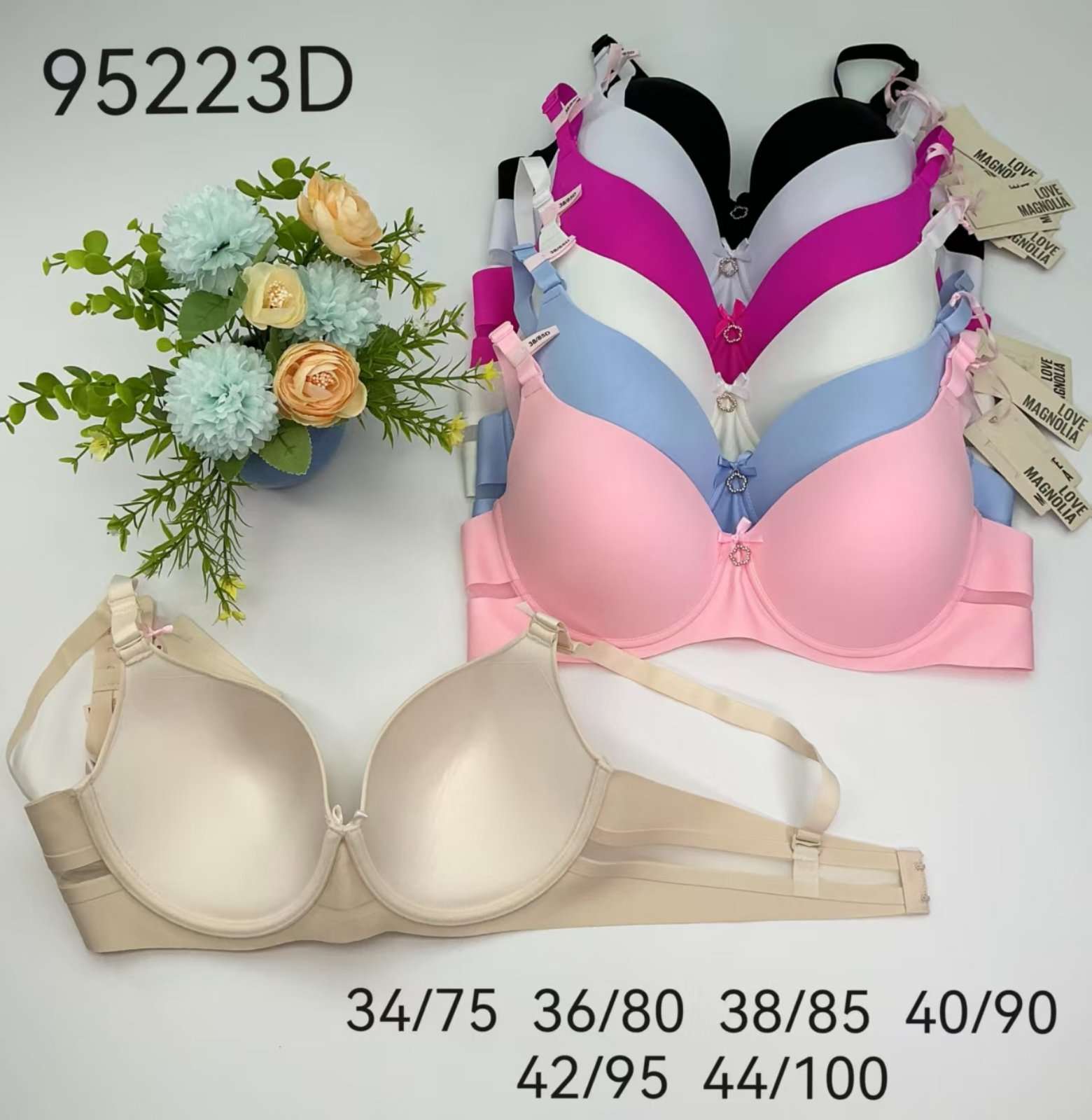 Biustonosz damskie, Miska D 34-44,paczka 12szt ,1kolor