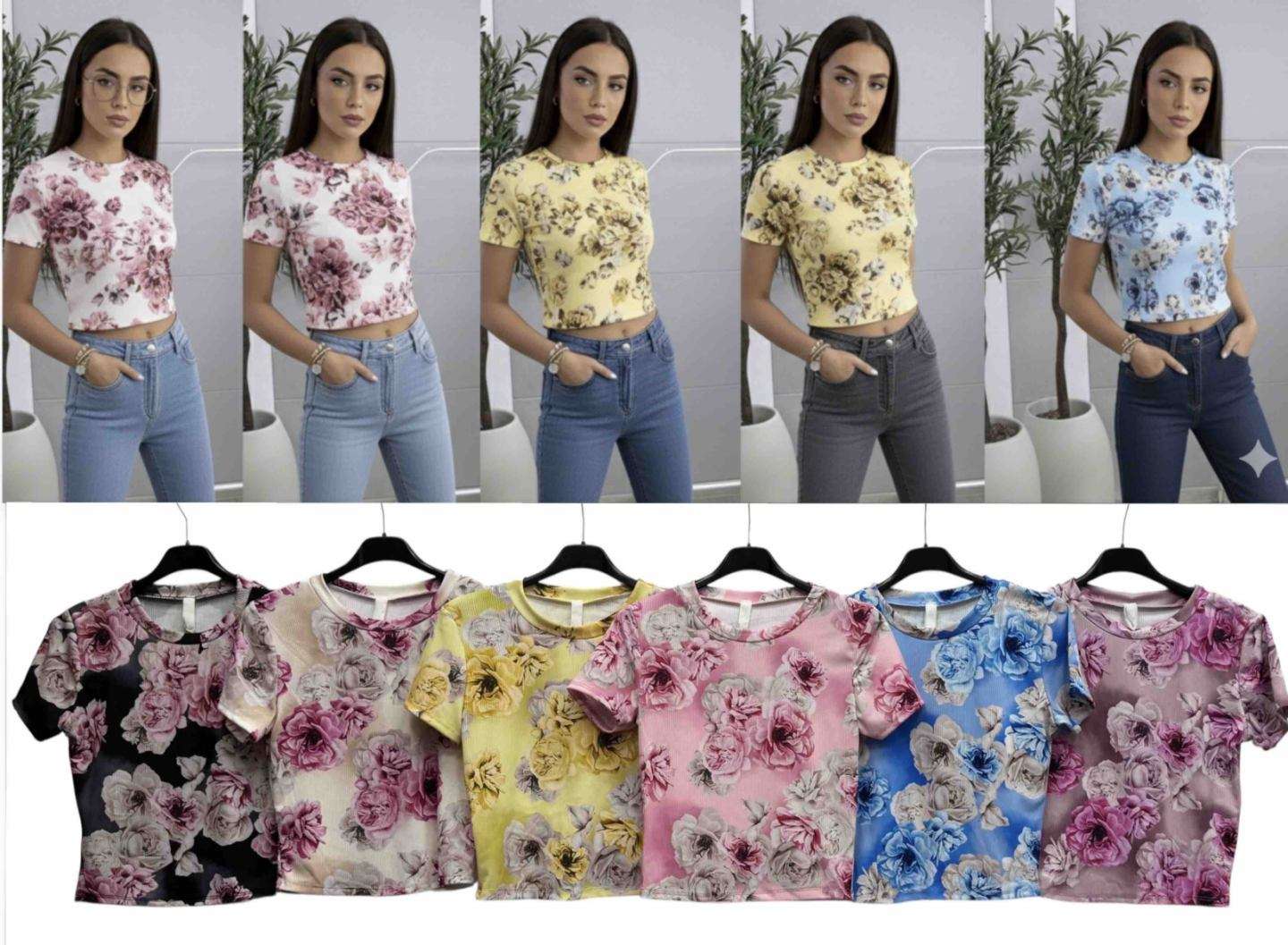 Bluzki Damskie  WŁOSKA  , Size uni, paczka  6szt ,mix kolor