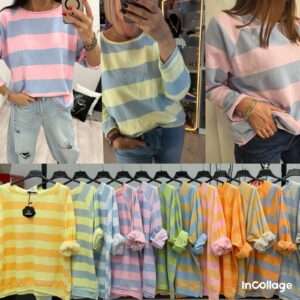 Swetry Damskie  WŁOSKA  , Size uni, paczka  6szt ,mix kolor