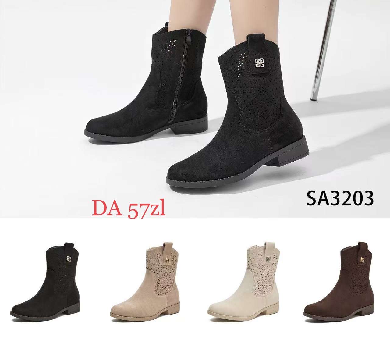 Buty  Botki Damskie (36-41, 12par)