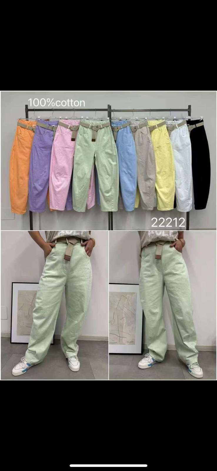 Spodnie Damskie  WŁOSKA  , Size uni, paczka  6szt ,mix kolor