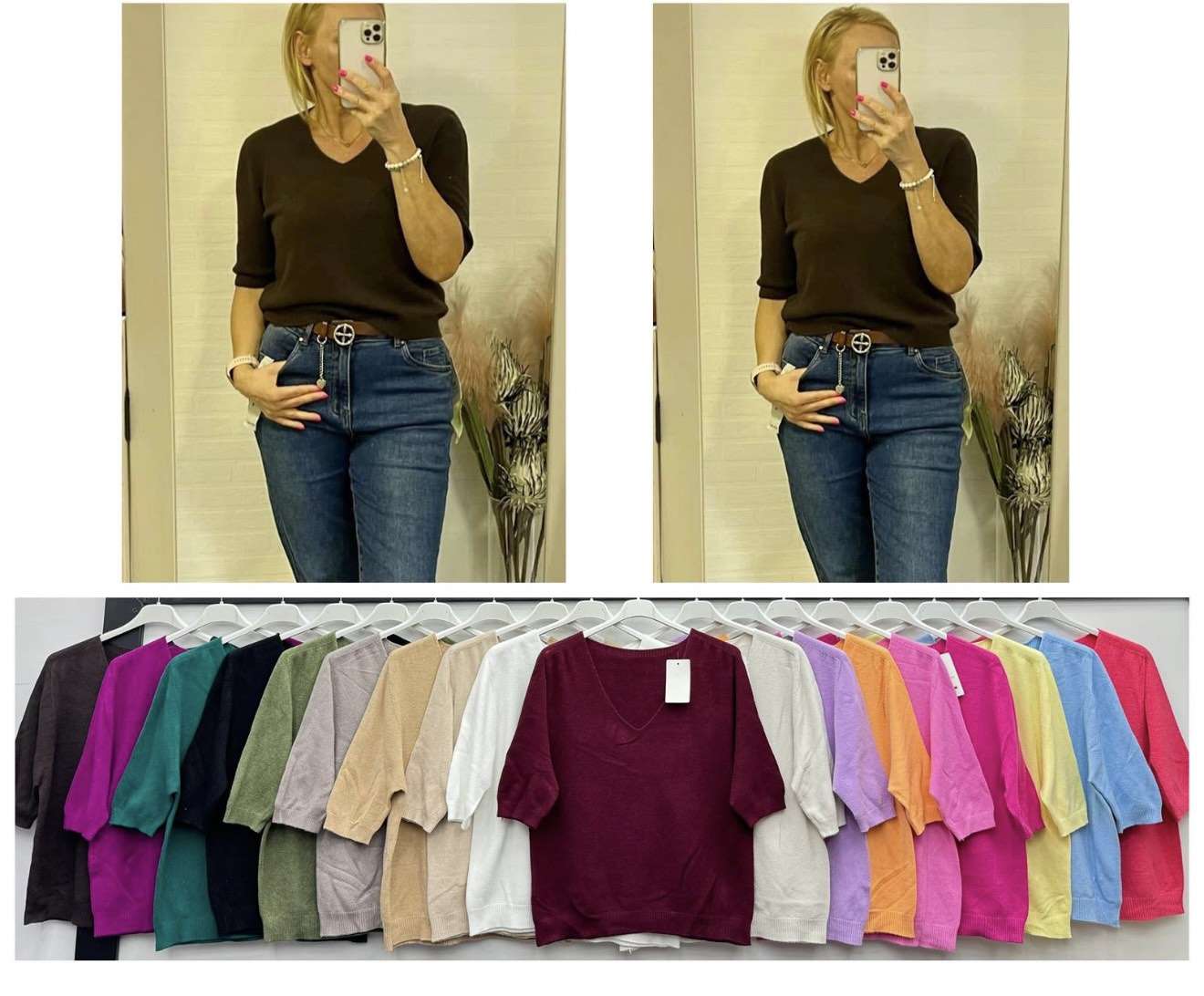 Swetry  Damskie wloska  , Size uni, paczka  6szt ,mix kolor