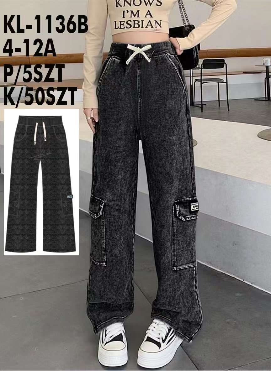 Spodnie JEANSY DZIECIĘCA size 4-12lat, paczka 5szt ,1kolor