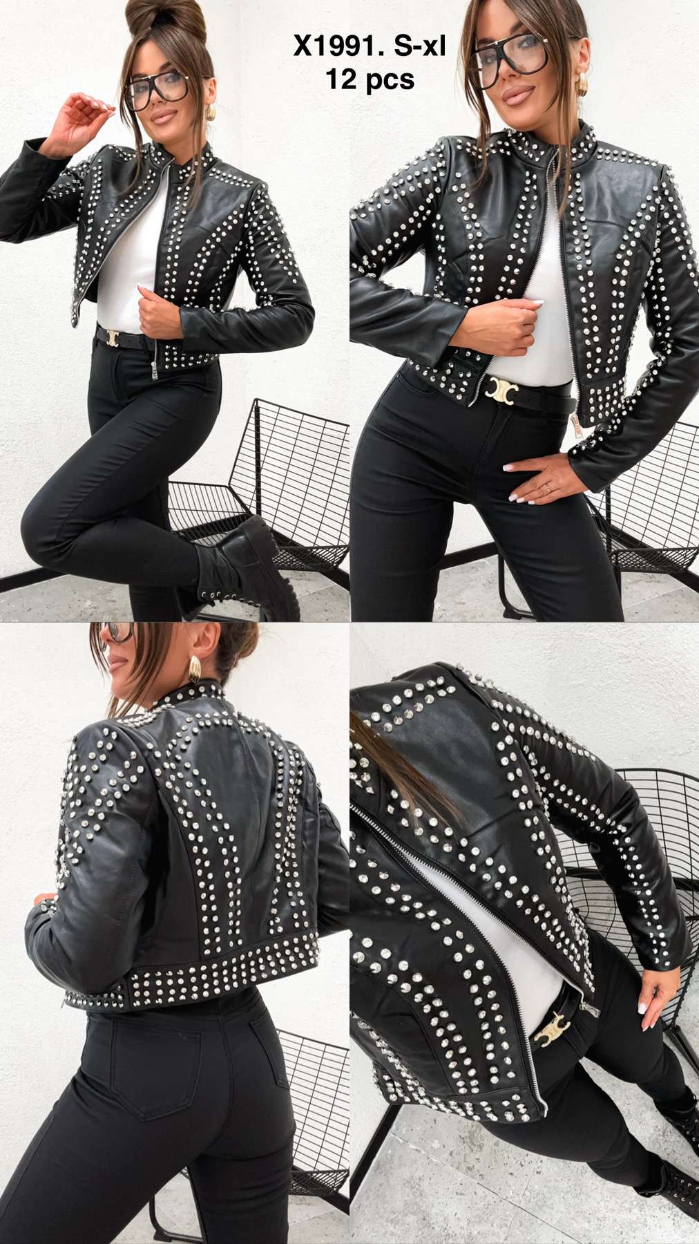 Kurtki skórzane damskie , Size s-xl, paczka 12szt ,1 kolor