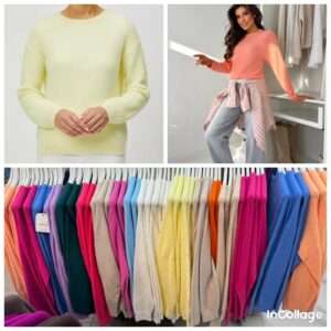 Swetry Damskie  WŁOSKA  , Size uni, paczka  6szt ,mix kolor