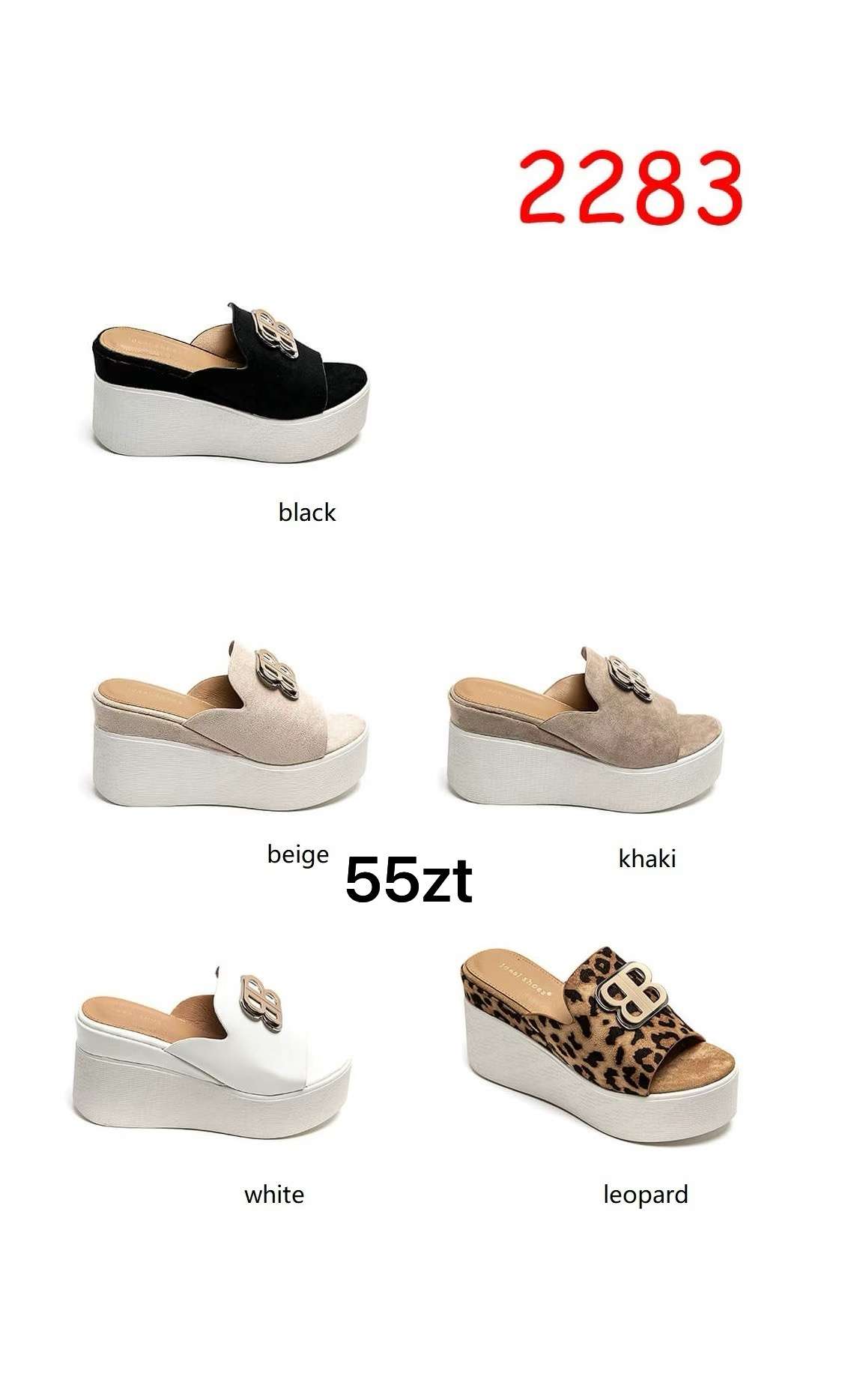 Klapki na Koturnie Damskie (36-41, 12par)