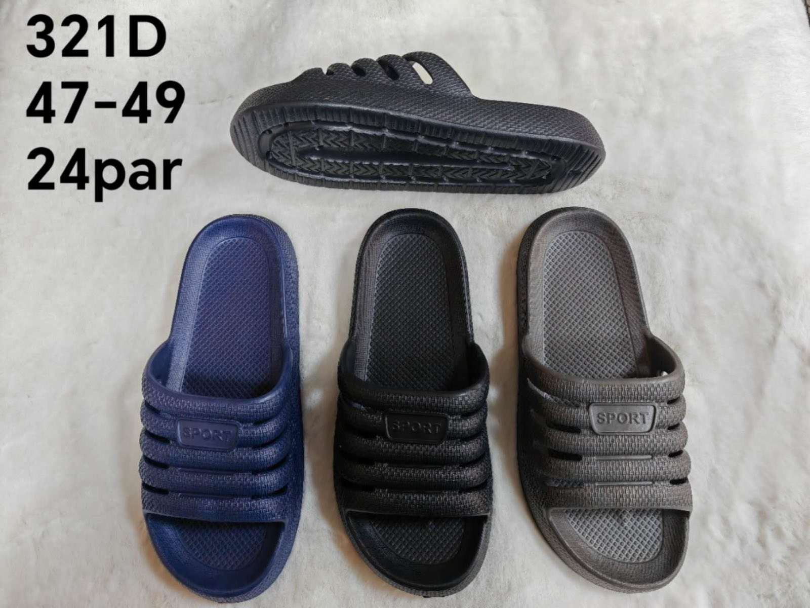 Klapki MĘSKIE (47-49, 24par) mix kolor