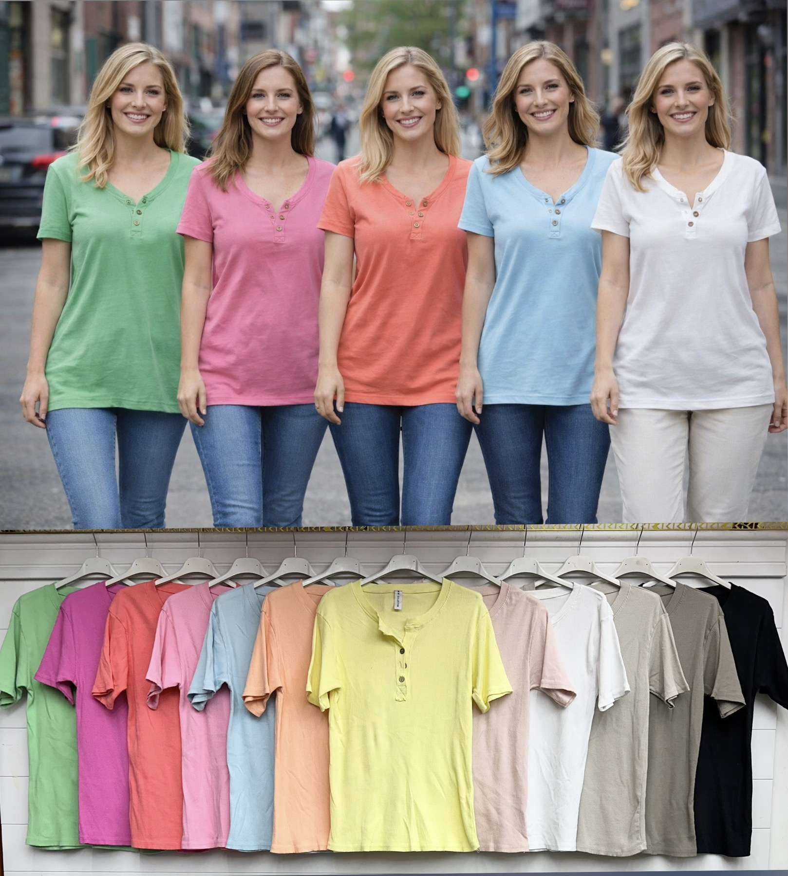 Bluzki Damskie TURECKA , Size uni, paczka  6szt ,mix kolor