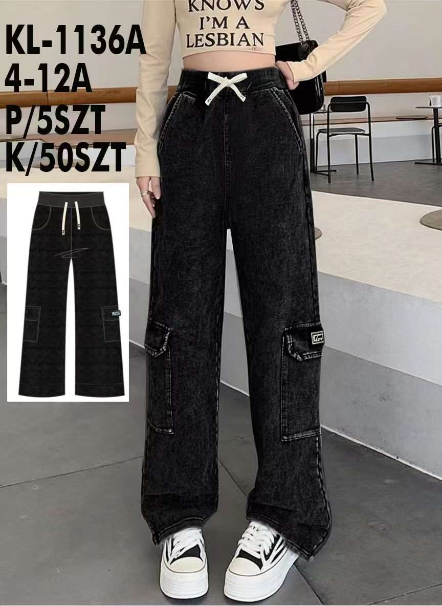 Spodnie JEANSY DZIECIĘCA size 4-12lat, paczka 5szt ,1kolor