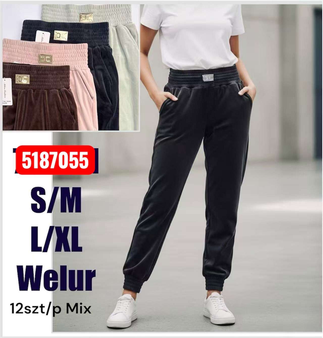 Spodnie damskie,size s/m-l/xl, paczka 12szt ,mix kolor