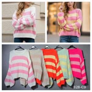 Swetry Damskie  WŁOSKA  , Size uni, paczka  6szt ,mix kolor