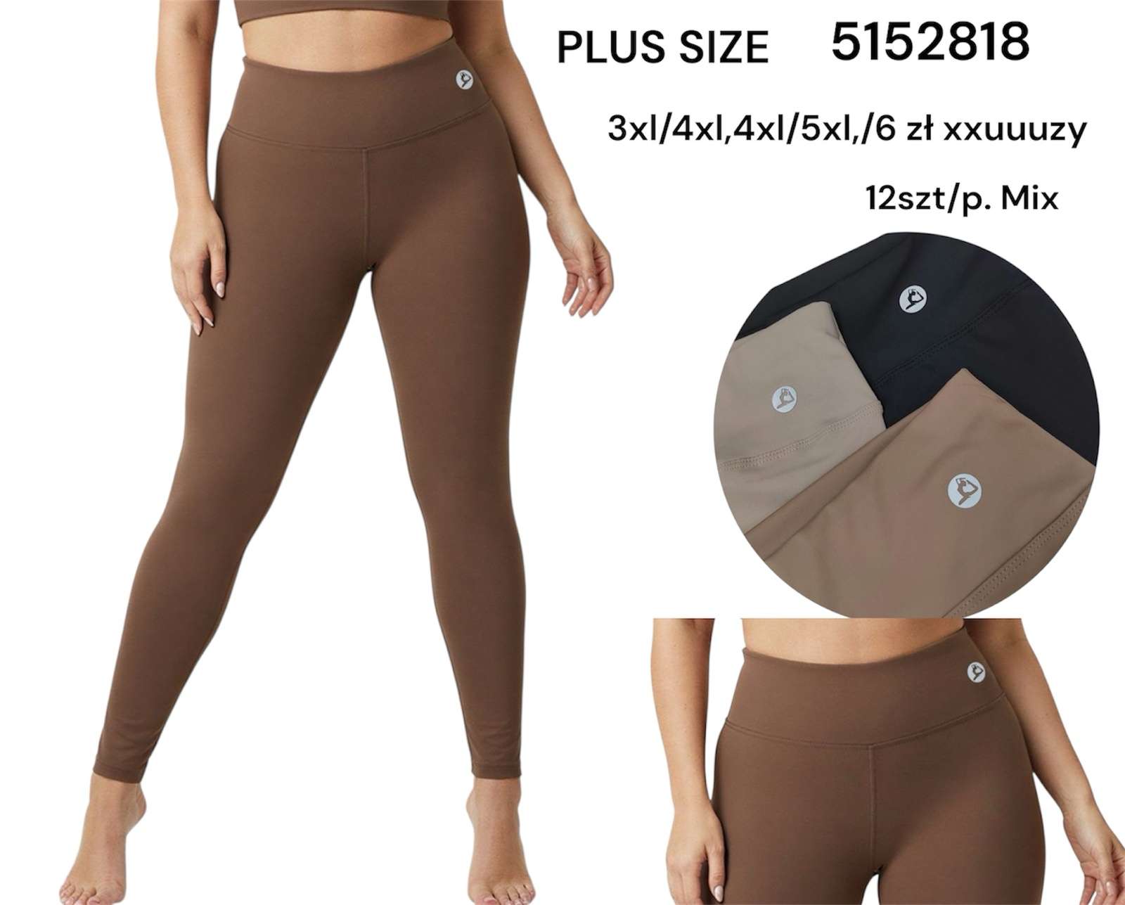 Legginsy damskie,size 3/4-5/6xl, paczka 12szt ,mix kolor