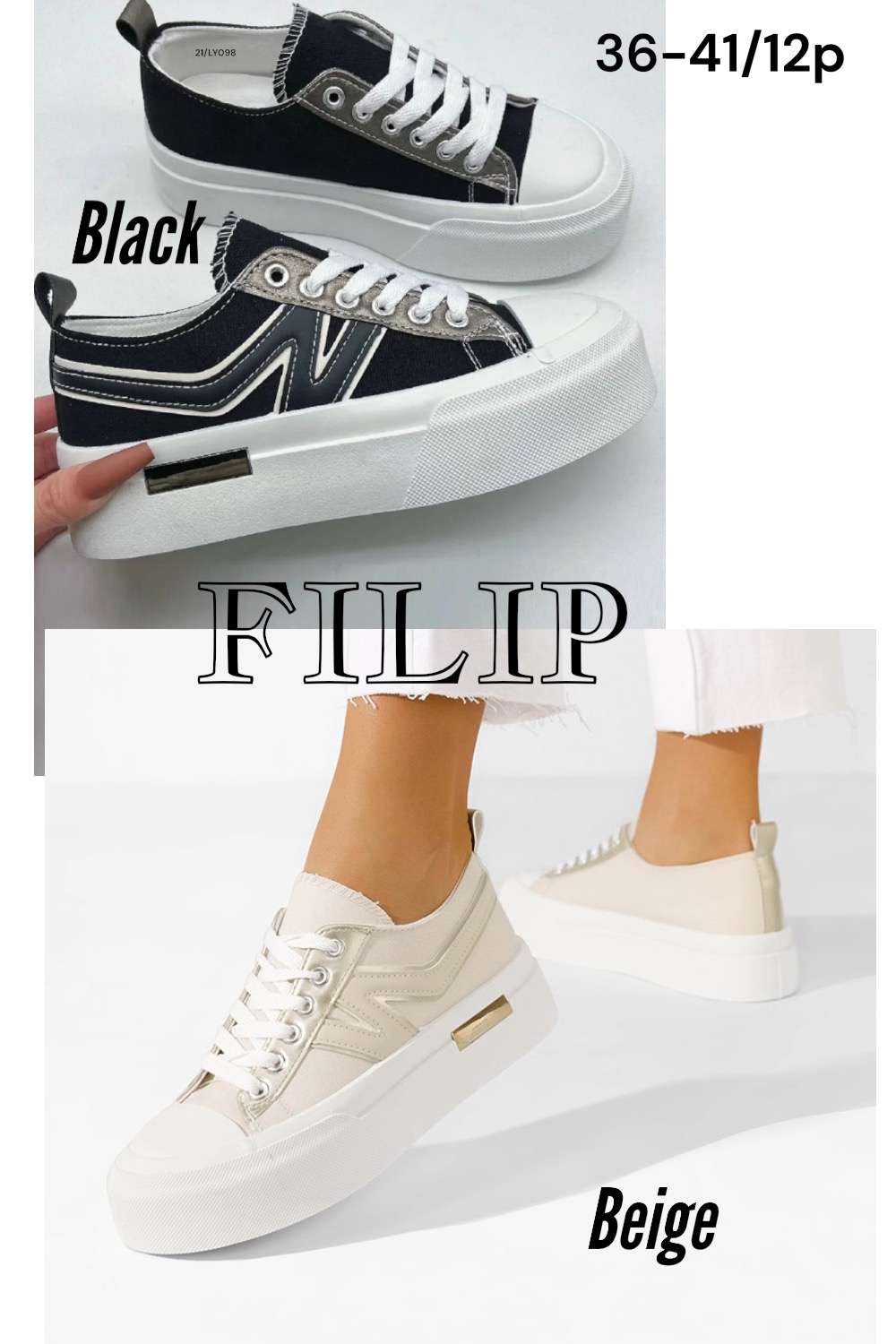 Buty Sportowe Damskie (36-41, 12par)