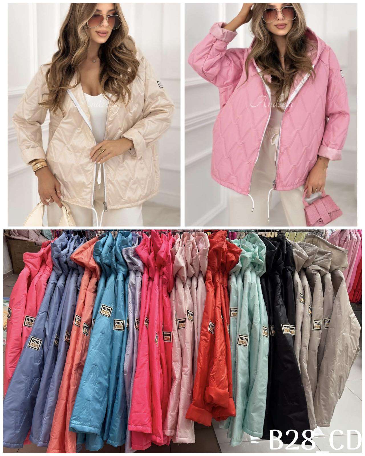 Kurtki Damskie  WŁOSKA  , Size uni, paczka  6szt ,mix kolor