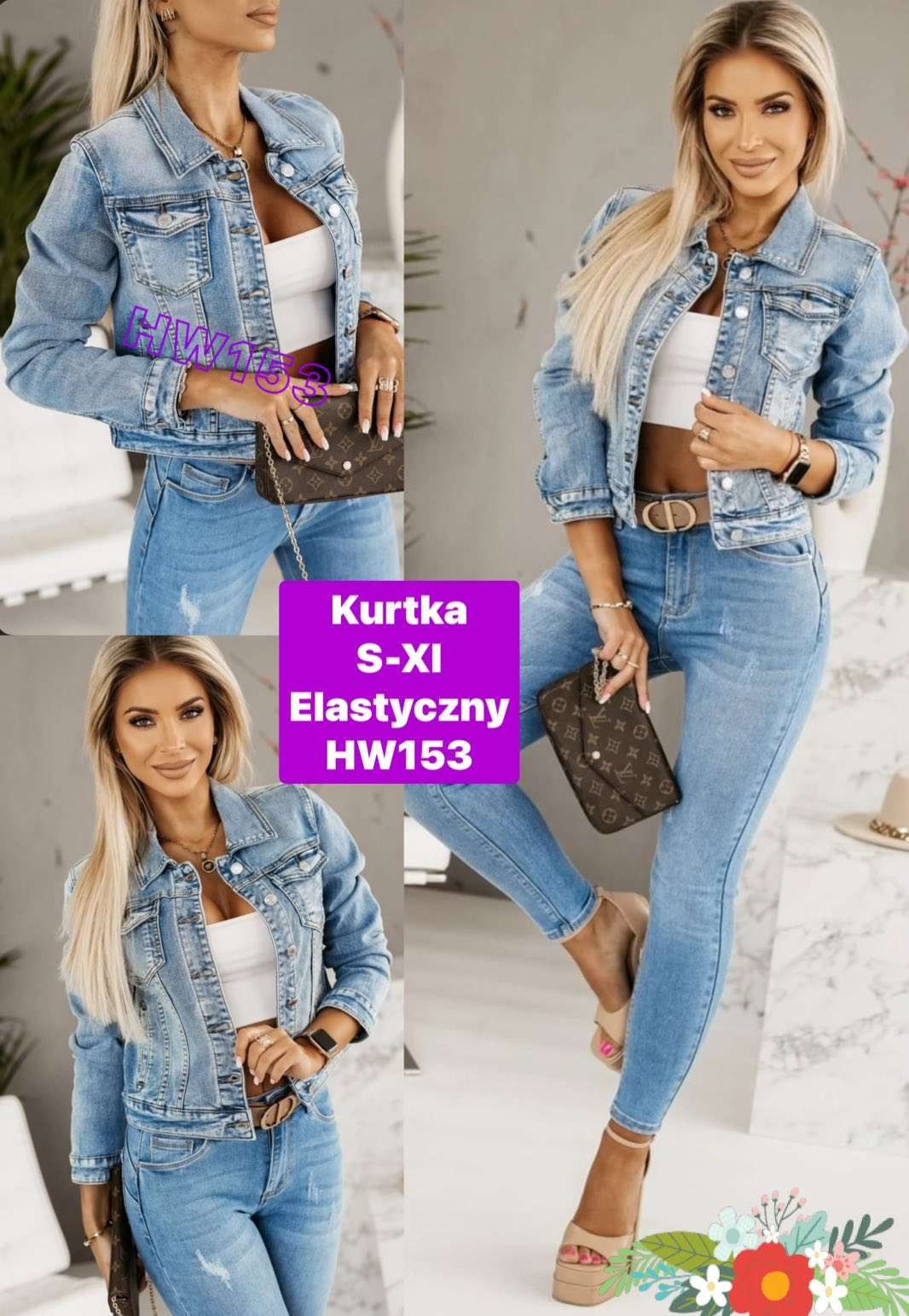 Kurtki Jeansowe damskie , Size s-xl, paczka 10szt ,1kolor