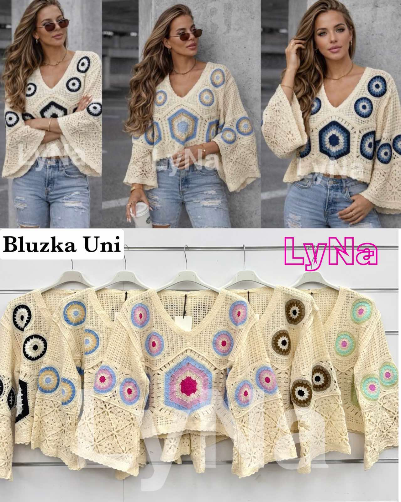 Swetry  Damskie wloska  , Size uni, paczka  6szt ,mix kolor