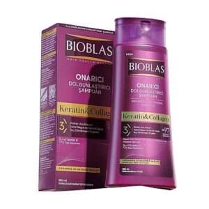 Bioblas Keratin&Collagen, odbudowujący szampon do włosów cienkich zwiększający objętość, 360 ml, (12szt/Paczka )