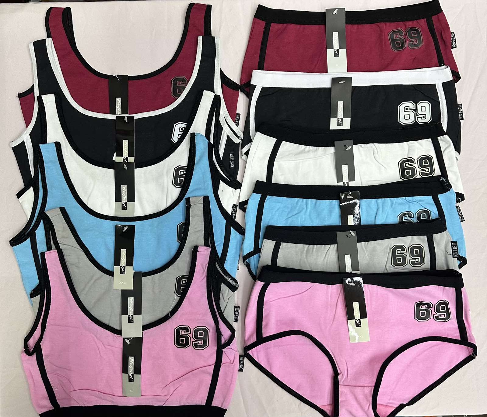 Komplet Bielizny damskie,size xl-2xl, , paczka 12szt ,mix kolor