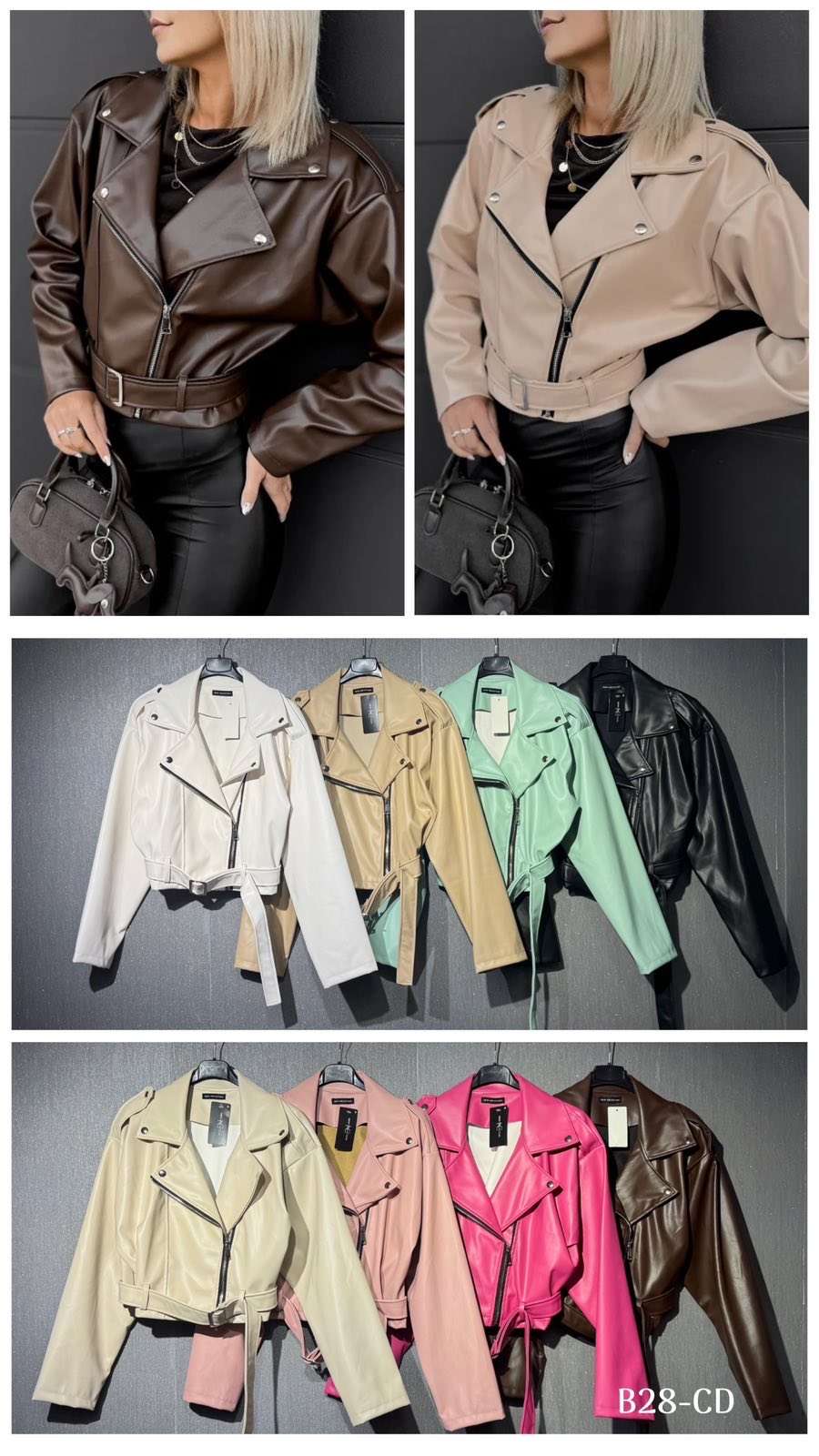 Kurtki Damskie  WŁOSKA  , Size uni, paczka  6szt ,mix kolor