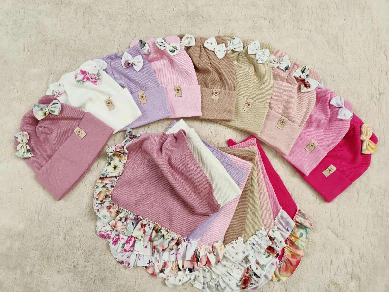 Komplet Czapki DZIECIĘCE, paczka 12szt, mix kolor