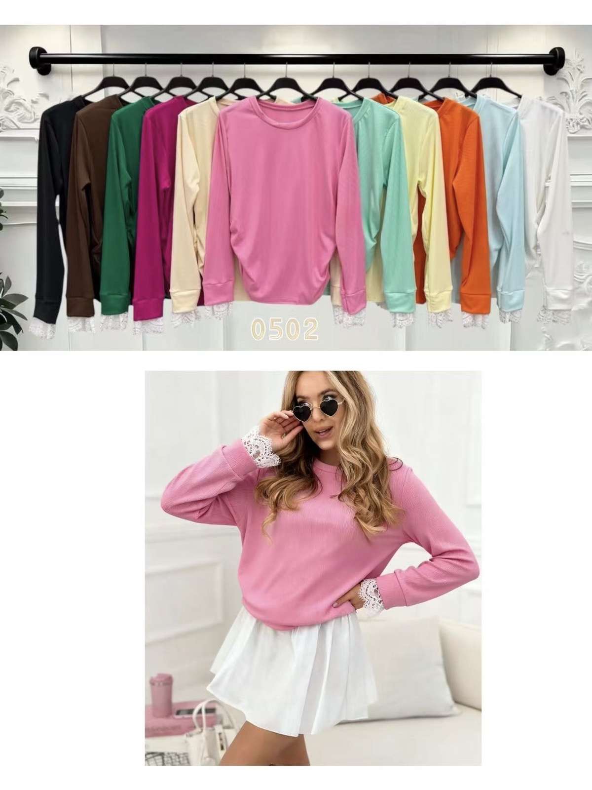 Bluzki Damskie  WŁOSKA  , Size uni, paczka  6szt ,mix kolor