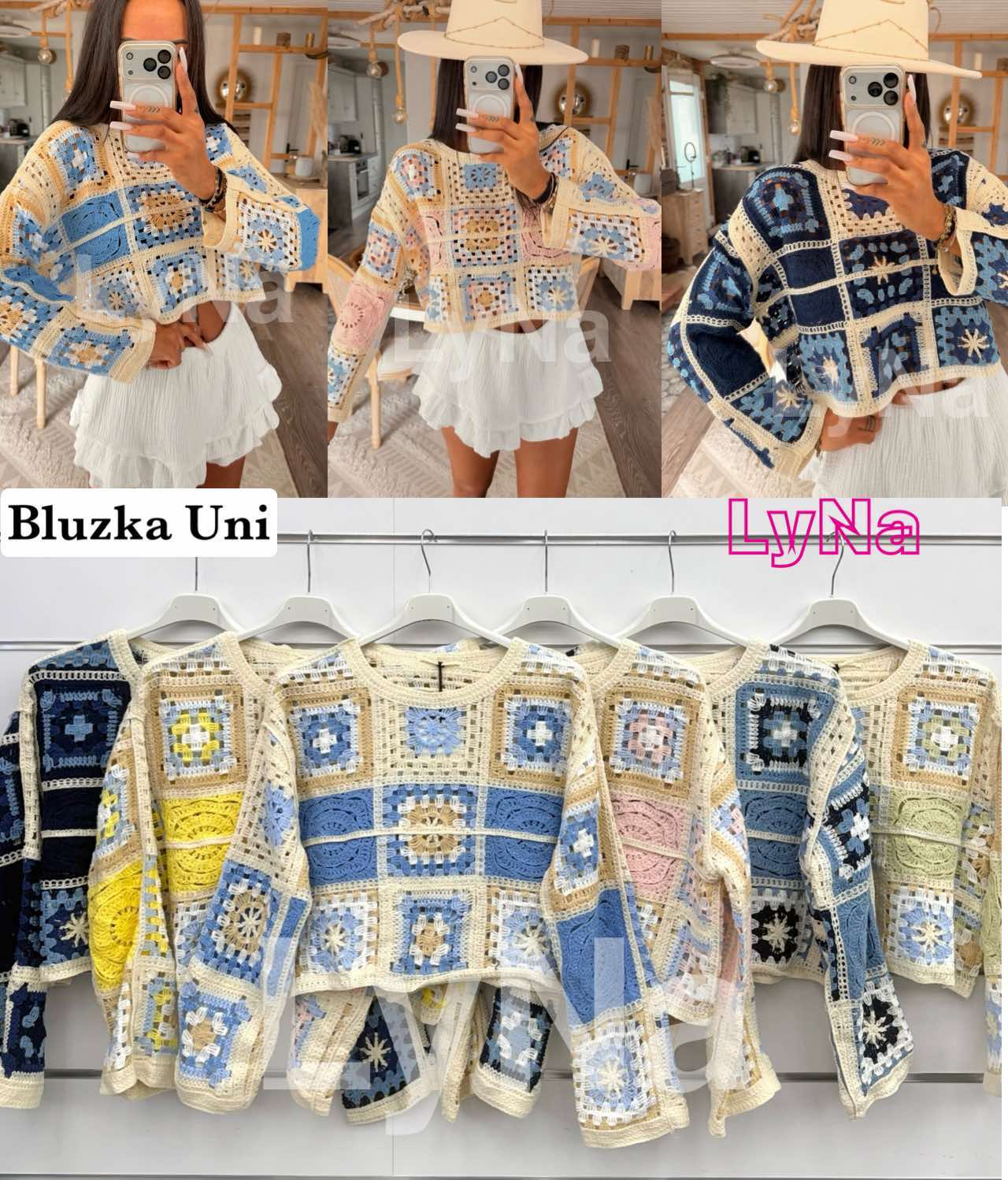 Swetry  Damskie wloska  , Size uni, paczka  6szt ,mix kolor