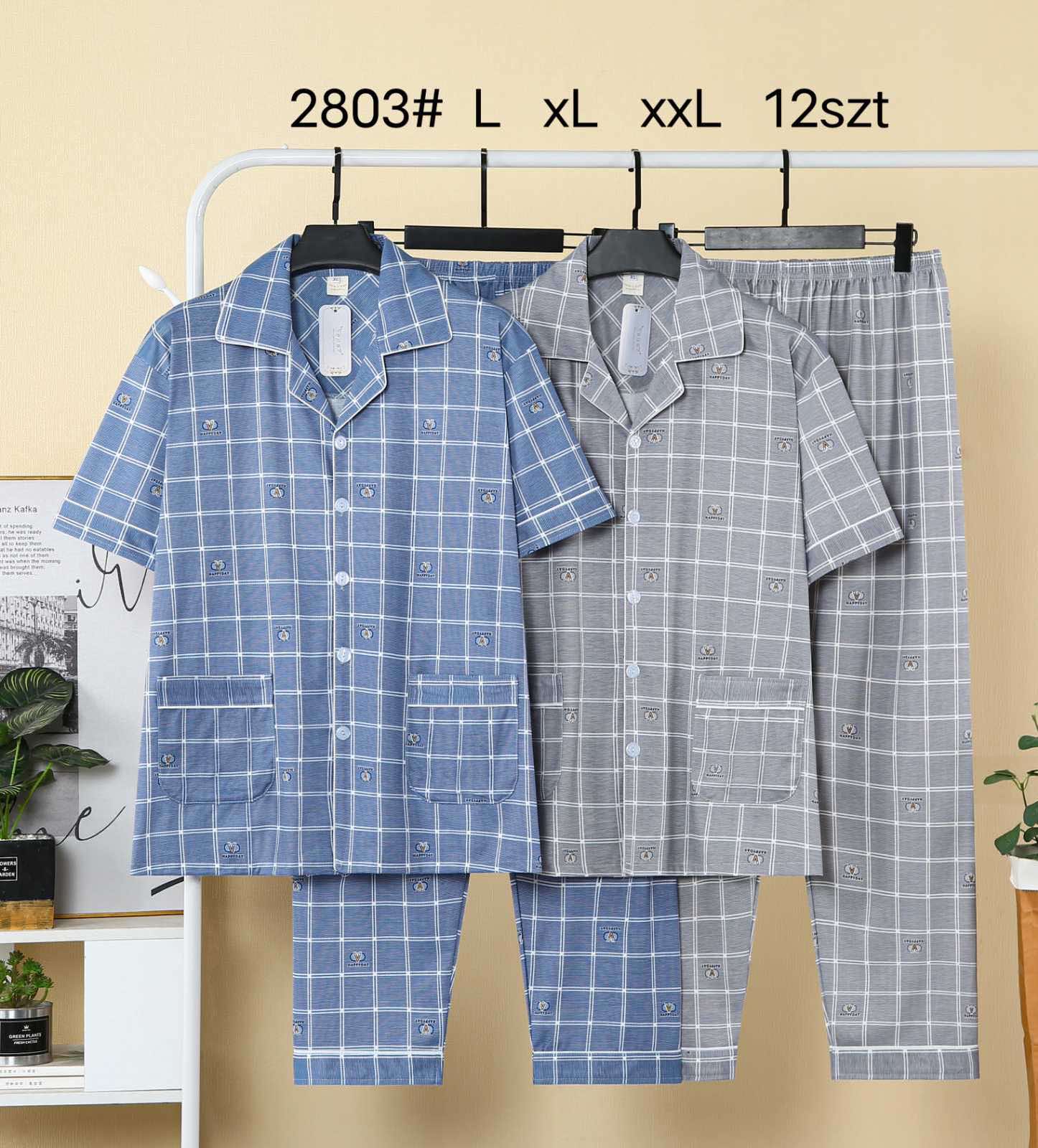 Piżama MĘSKIE , Size l-2xl, paczka 12szt ,mix kolor