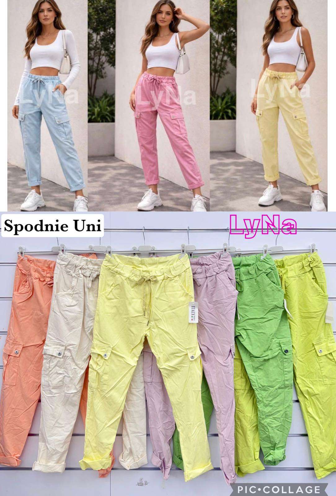 Spodnie  Damskie wloska  , Size uni, paczka  6szt ,mix kolor