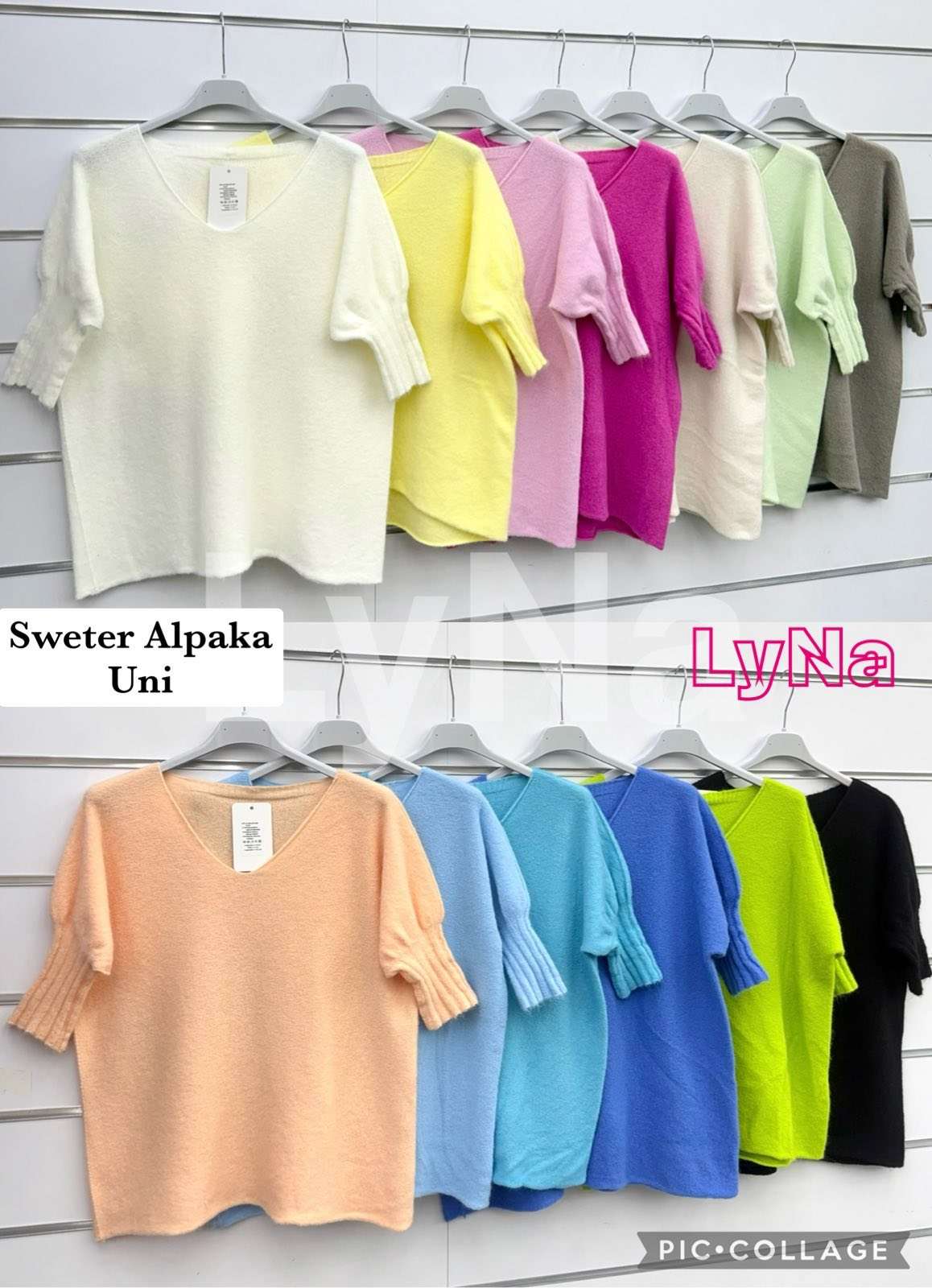 Swetry  Damskie wloska  , Size uni, paczka  6szt ,mix kolor