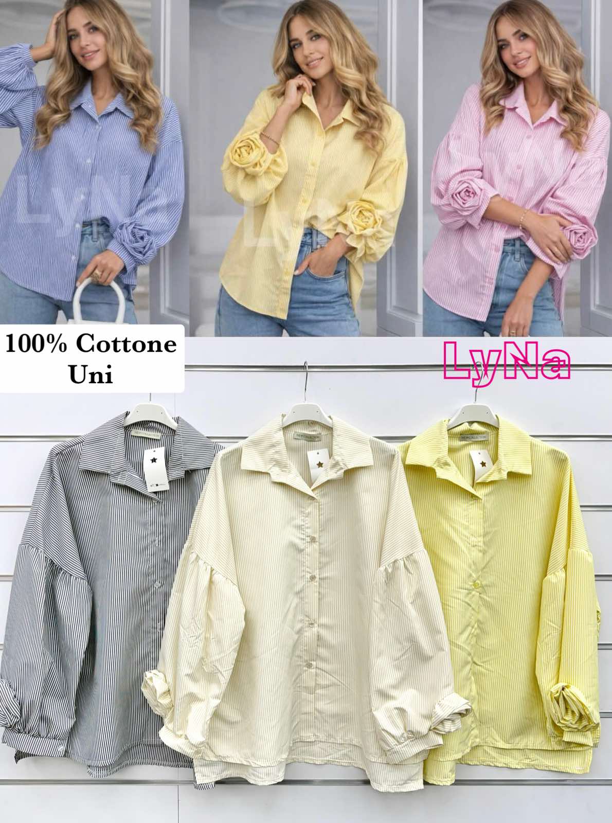 Koszule  Damskie wloska  , Size uni, paczka  6szt ,mix kolor