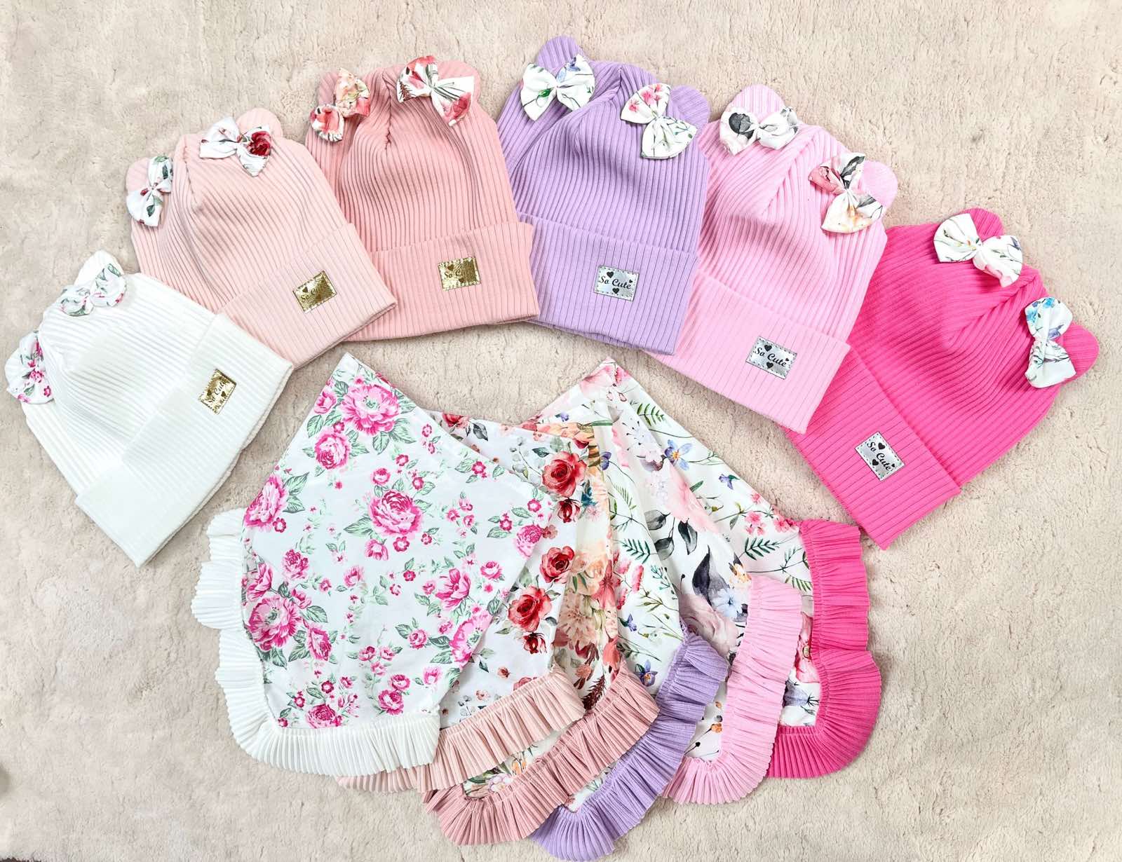 Komplet Czapki DZIECIĘCE, paczka 12szt, mix kolor