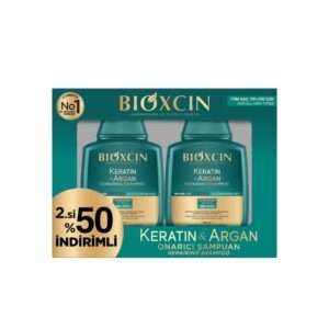 Zestaw Bioxcin Keratin & Argan – Szampon regenerująco – nawilżający 2 x 300 m, (12szt/Paczka )
