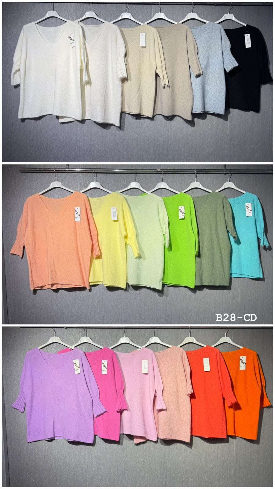 Bluzki Damskie  WŁOSKA  , Size uni, paczka  6szt ,mix kolor