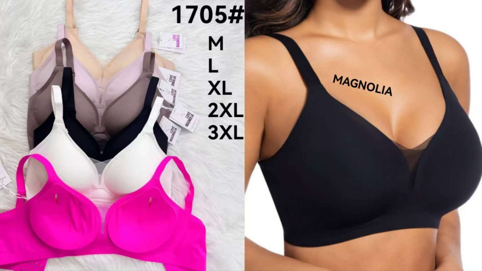 Biustonosz damskie,size m-3xl, paczka 6szt , 1kolor