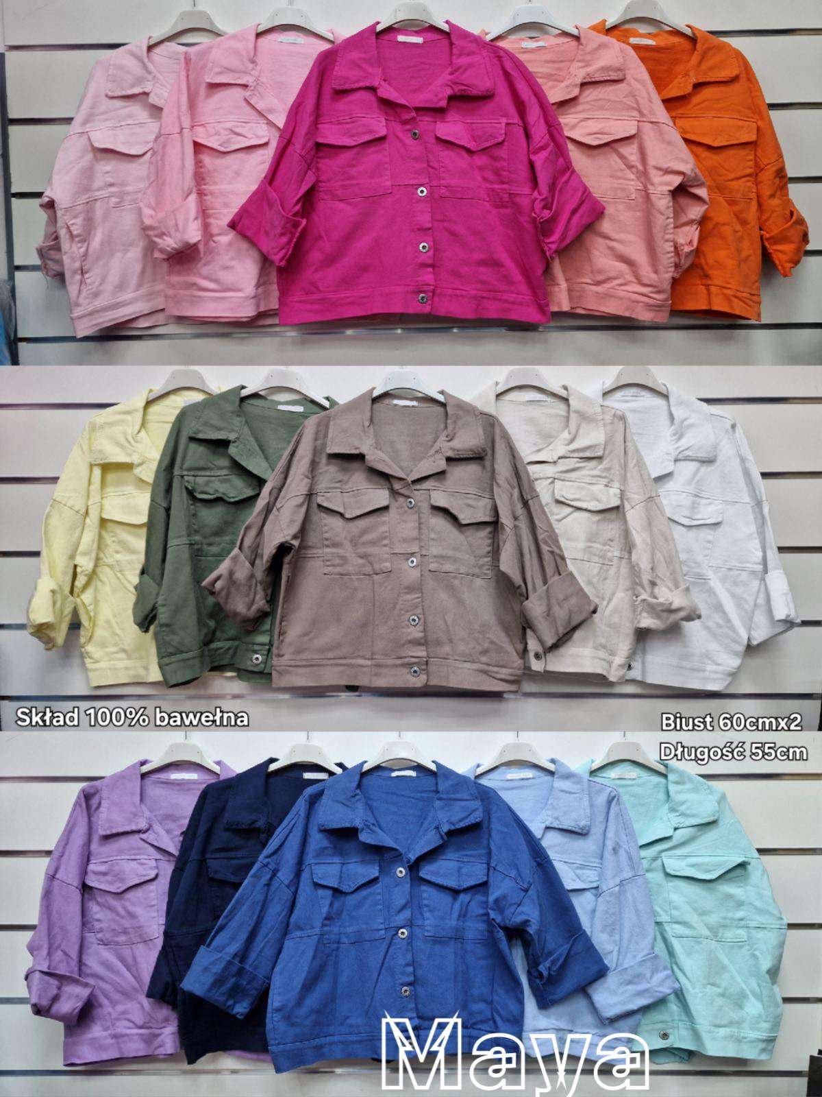 Kurtki Jeansowe damskie wloskie , Size uni , paczka 6szt ,mix kolor