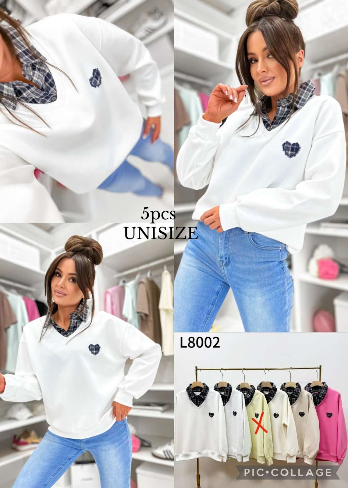 Bluzy damskie, Size uni, paczka  5szt ,mix kolor