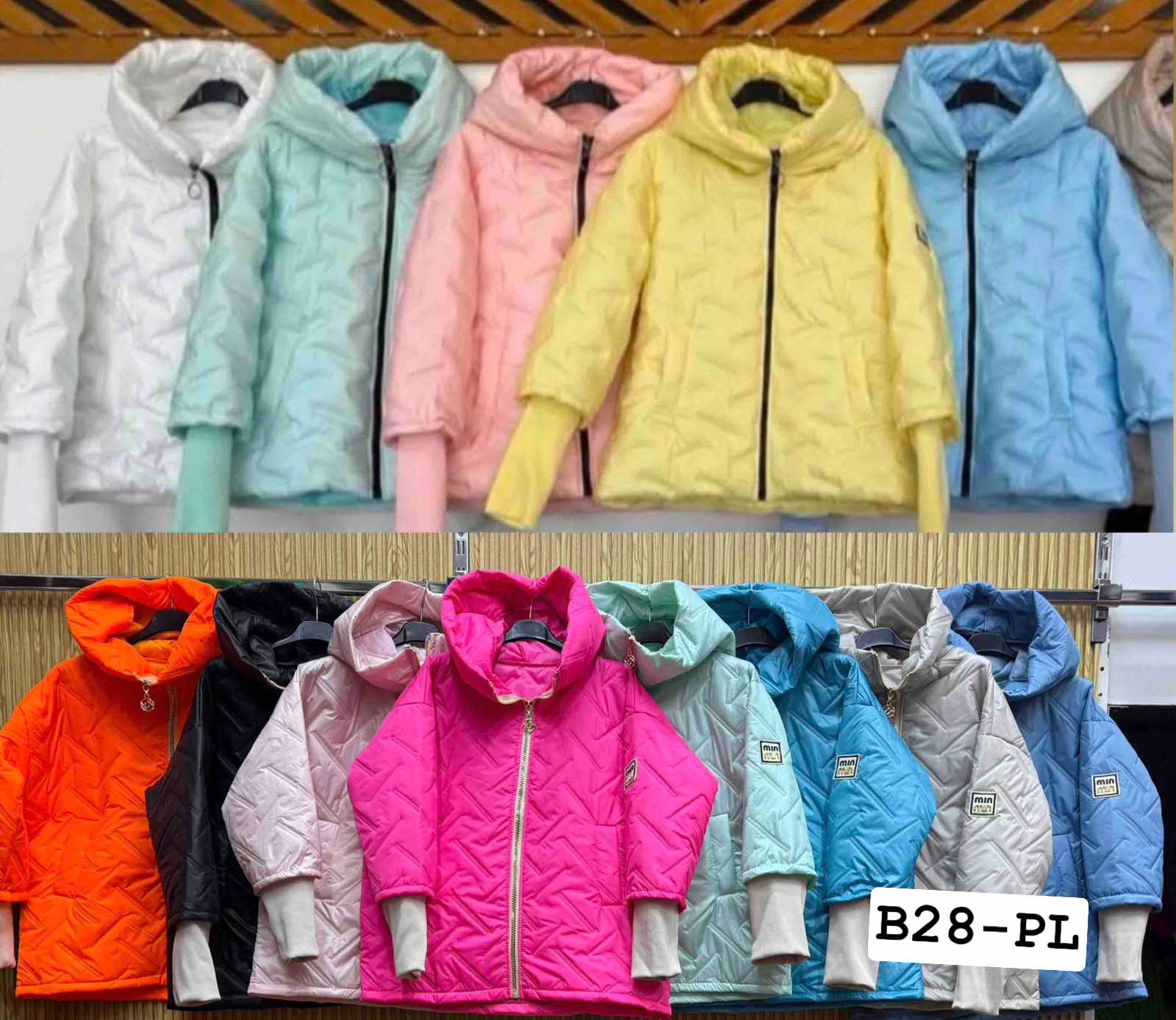 Kurtki Damskie  WŁOSKA  , Size uni, paczka  6szt ,mix kolor