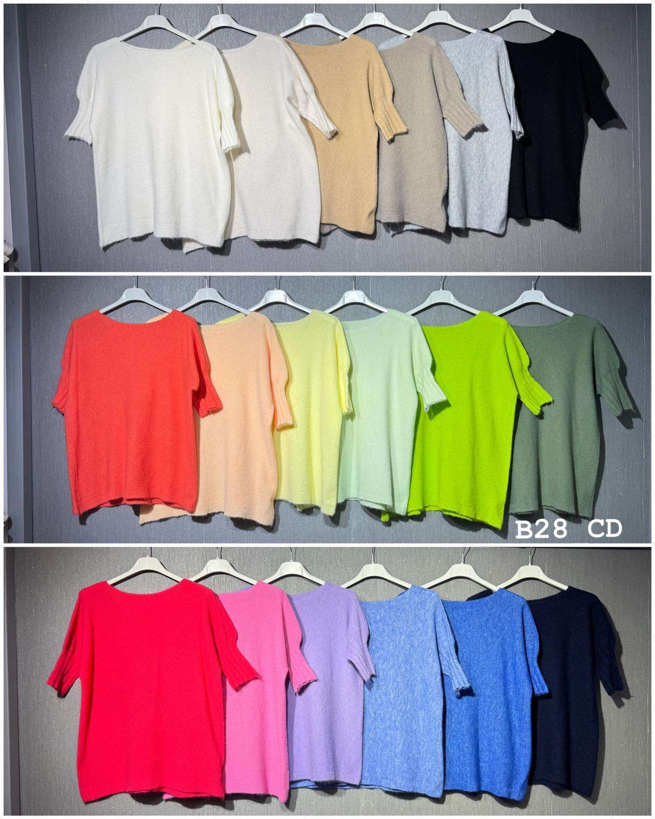 Swetry Damskie  WŁOSKA  , Size uni, paczka  6szt ,mix kolor