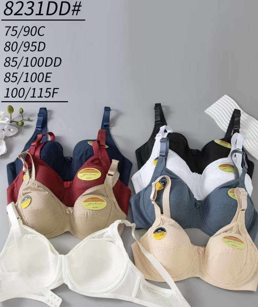 Biustonosz DD ,size 85/100 damskie, paczka 6szt ,1kolor