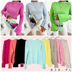 Swetry Damskie  WŁOSKA  , Size uni, paczka  6szt ,mix kolor