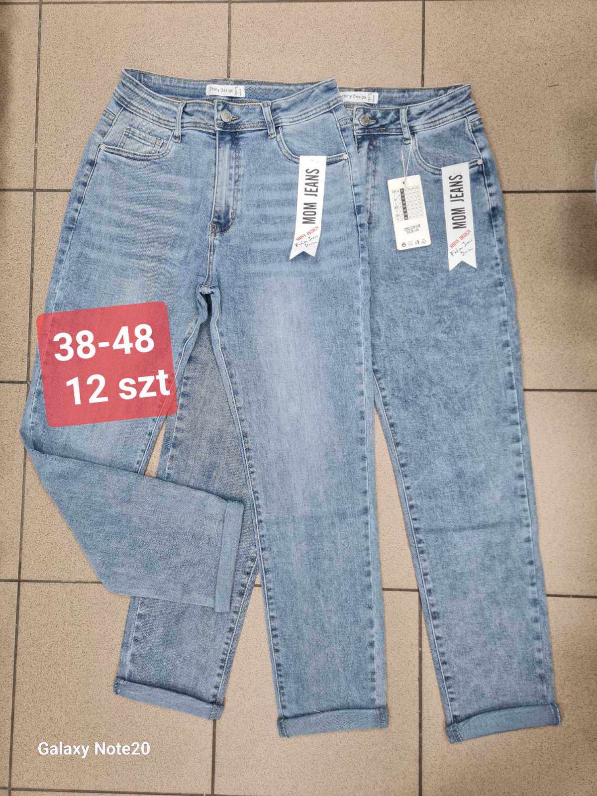 Jeansy  damskie, Size 38-48, paczka  12szt ,1kolor