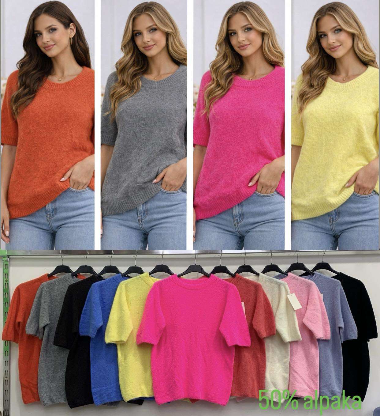 Swetry Damskie  , Size uni, paczka  6szt ,mix kolor